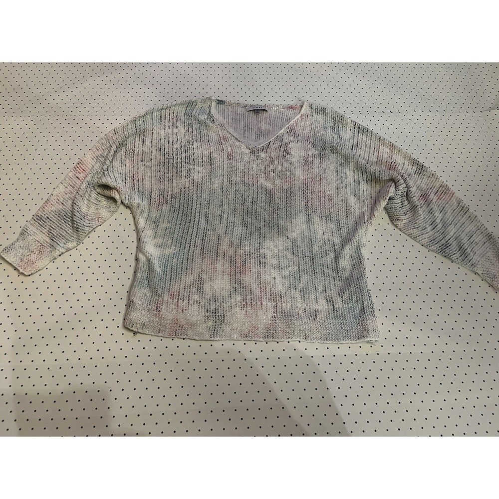 Sioni Space Dye Knit Sweater Medium Metallic Pastel Lightweight Boho